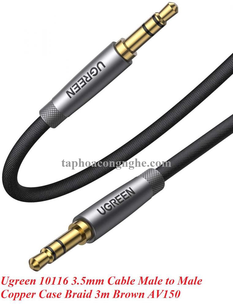 Ugreen 10116 3M 2 đầu 3.5mm dương màu Đen Cáp âm thanh cao cấp AV150 30010116